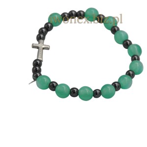 Bransoletka -Różaniec na Gumce Jasno- Zielona