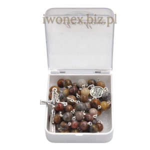 Różaniec z Kamienia Jubilerskiego Agat Koronkowy Biały - Naturalny Kamień iwonex.biz.p