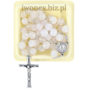 Różaniec z Kamienia Jubilerskiego Agat Biały - Naturalny i duży | e-dawit.pl