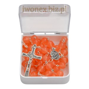 Różaniec z kamienia chalcedon pomarańczowy