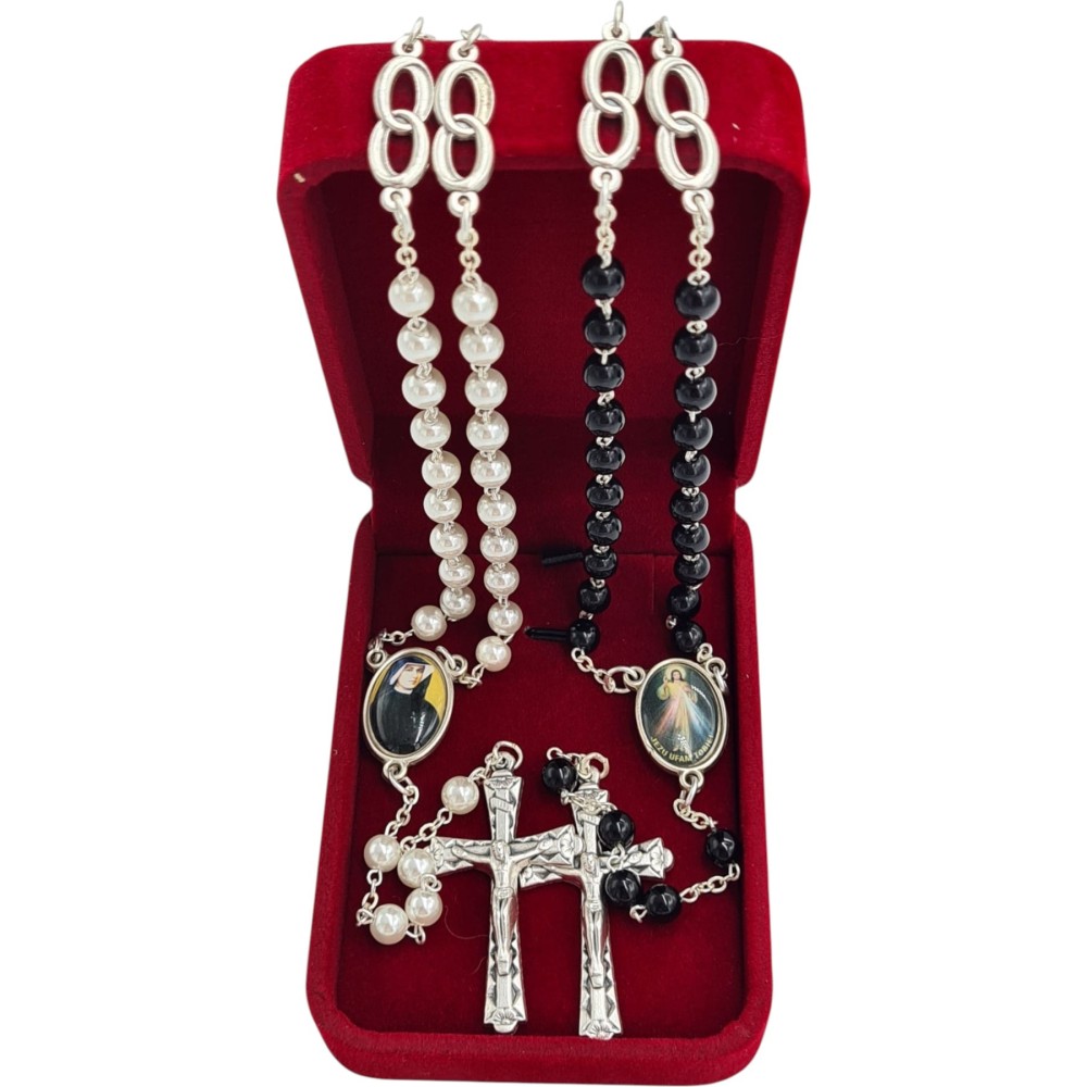 "Komplet Różańców Ślubnych dla Młodej Pary – Elegancki Prezent"