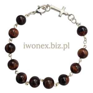 Bransoletka Różaniec Tygrysie Oko Czerwone