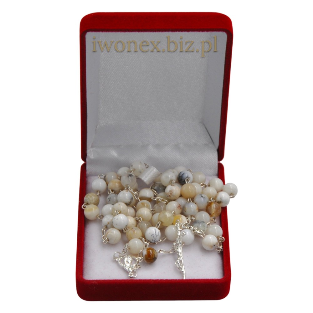 Różaniec opal biały na srebrze – duchowość w szlachetnej formie