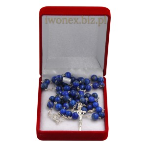 Różaniec z lapis lazuli na srebrze – elegancja i modlitwa