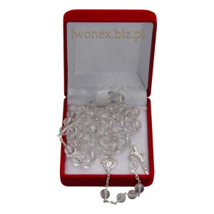 Różaniec z Kamienia Jubilerskiego Jaspis Zebra na srebrze - Sklep iwonex.biz.pl