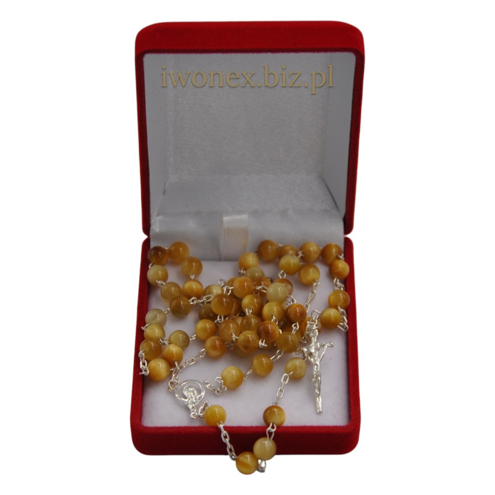 Różaniec z Kamienia Jubilerskiego Kryształ Górski Lodowy na srebrze - Sklep iwonex.biz.pl