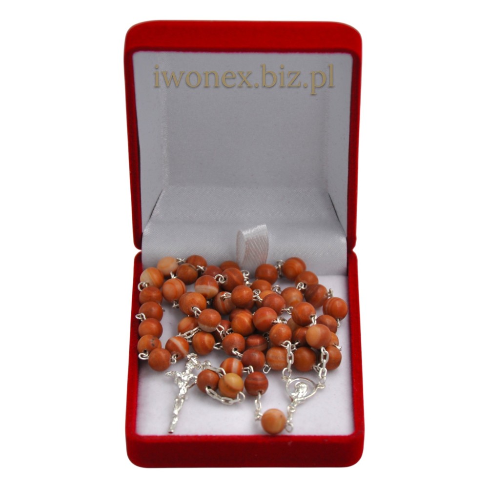 Różaniec z czerwonego malachitu – naturalne piękno i modlitwa