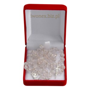 Różaniec z Kamienia Jubilerskiego Kwarc Różowy Lodowy na srebrze - Sklep iwonex.biz.pl