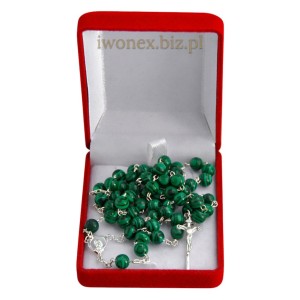 Różaniec z Malachitu i Srebra – Sklep Katolicki Iwonex