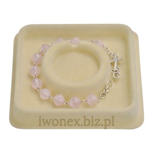 Bransoletka z kwarcu różowego lodowego – sklep katolicki