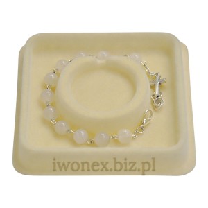 Bransoletka z kamienia naturalnego agat biały