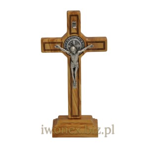 Krzyż stojący z drewna oliwnego – dewocjonalia sklep