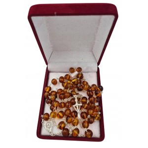 Bursztyn bałtycki ze srebrem 18-19 g ręcznie wykonany różaniec