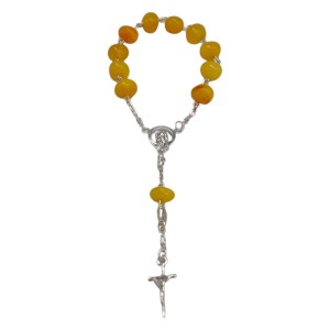 Srebrna Dziesiątka z Bursztynu Bałtyckiego Kolor Cytrynka