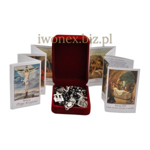 Różaniec ze stacjami Męki Pańskiej  Ponumerowanymi Cyframi Rzymskimi .