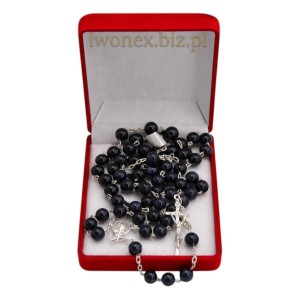 Różaniec Noc Kairu ze srebrem – elegancki i trwały