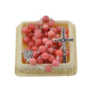 Różaniec z rodochrozytu naturalnego 8 mm
