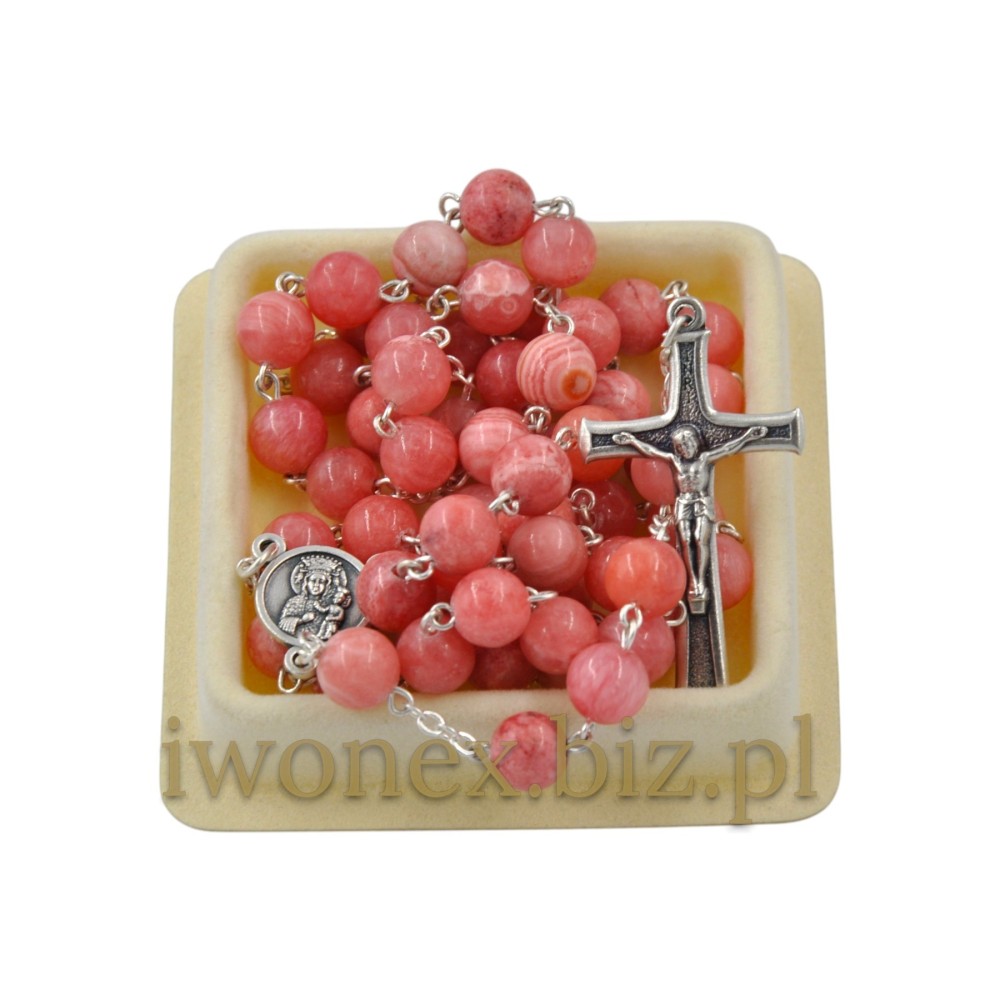 Różaniec z rodochrozytu naturalnego 8 mm