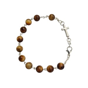 Bransoletka Różaniec Tygrysie Oko Pomarańczowe