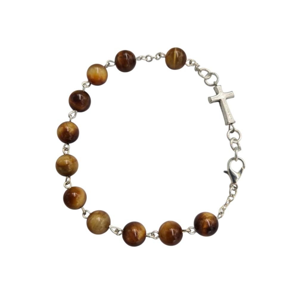 Bransoletka Różaniec Tygrysie Oko Pomarańczowe Bransoletka Różaniec Tygrysie Oko Pomarańczowe