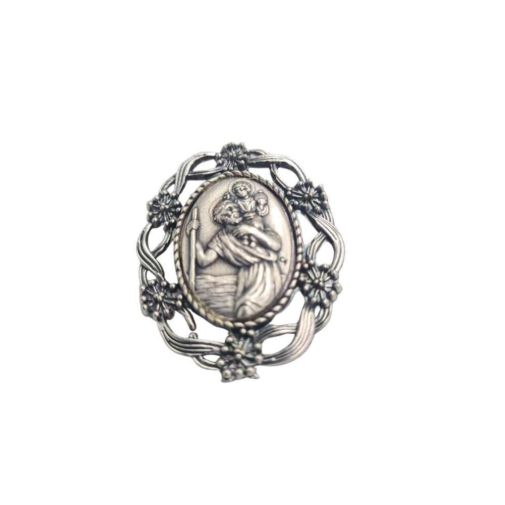 "Plakietka Włoska z Wizerunkiem Św. Krzysztofa - Ochrona i Wiara" "Plakietka Włoska z Wizerunkiem Św. Krzysztofa - Ochrona i Wiara"