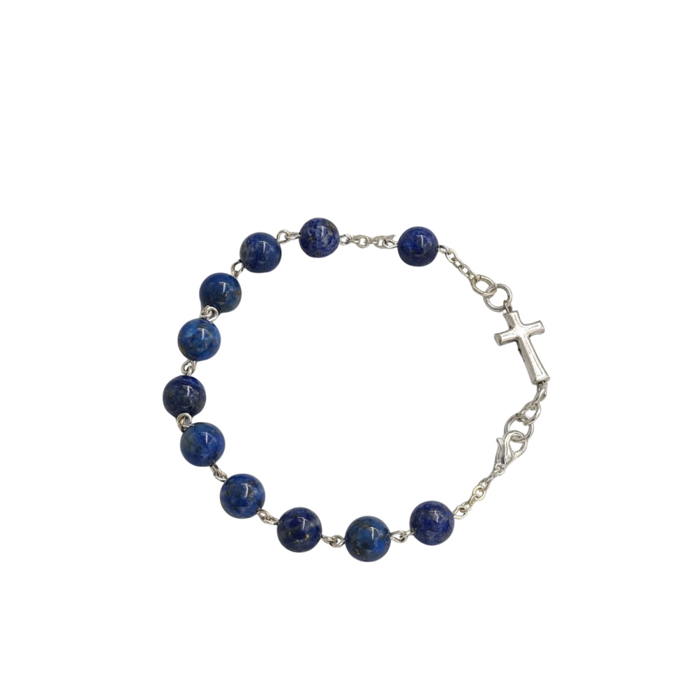 Bransoletka różańca z lapiz lazuli- elegancja  Iwonex.biz.pl