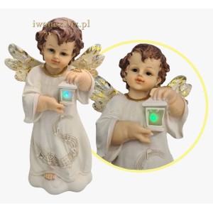 Aniołek figurka z latarenką LED - WSPANIAŁY PREZENT