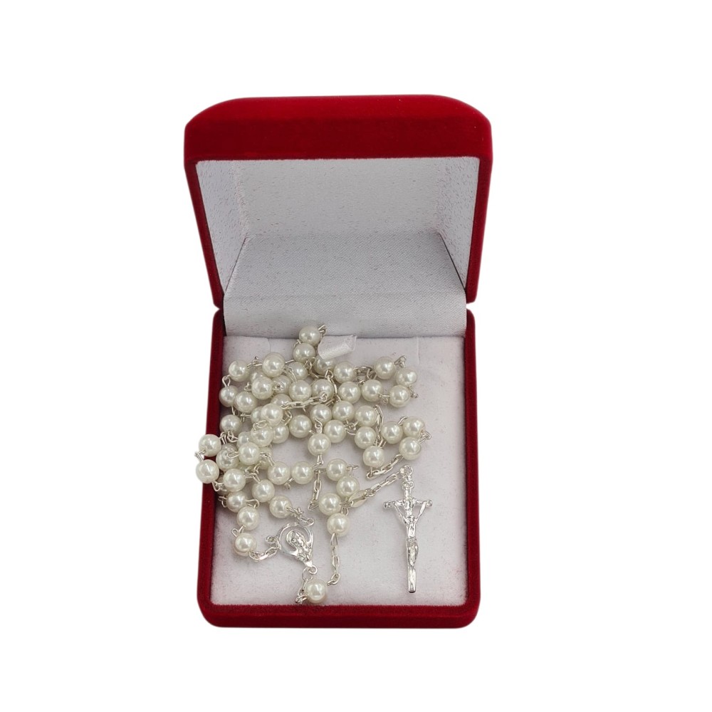 "Różaniec Pierwszokomunijny z Imitacji Masy Perłowej – Srebro 925 | Idealny Prezent na Komunię" "Różaniec Pierwszokomunijny z Imitacji Masy Perłowej – Srebro 925 | Idealny Prezent na Komunię"