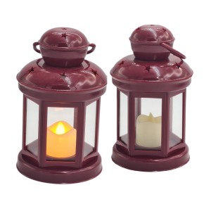 LAMPION ADWENTOWY CIEMNO CZERWONY- RORATNI