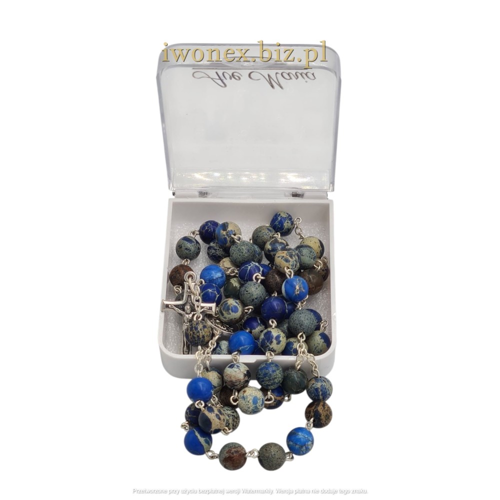 Sklep katolicki: różaniec kamień cesarski niebieski Sklep katolicki: różaniec kamień cesarski niebieski