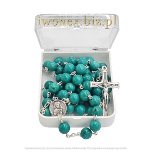 Różaniec z kamienia turkus zielony – modlitwa i znak wiary katolickiej