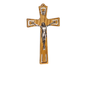 Krzyż z drewna oliwnego wiszący – 12,5×11,5 cm