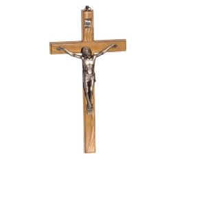 Krzyż z drewna oliwnego 25×13 cm – ręcznie wykonany w Ziemi Świętej | Iwonex